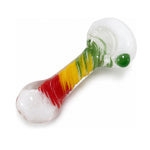 4" Frit Color Stripe Body Flat Bottom Hand Pipe