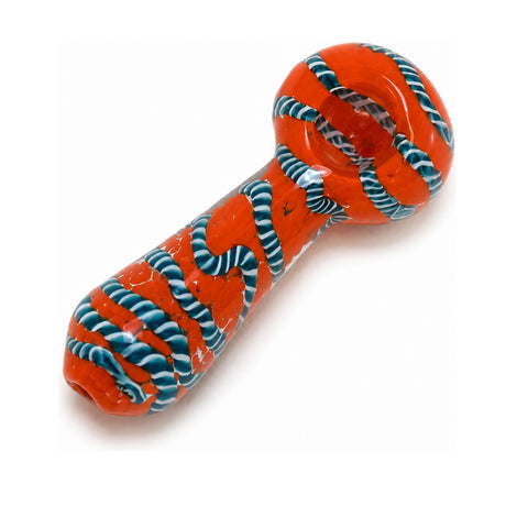 4" Frit Color Rounded Rope Design Hand Pipe