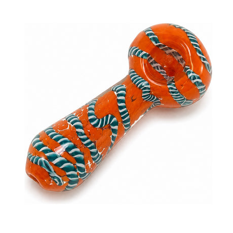 4" Frit Color Rounded Rope Design Hand Pipe