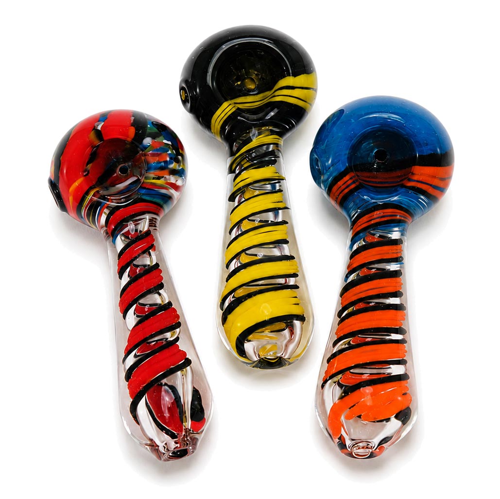 4" Spiral Design Colorful Hand Pipe