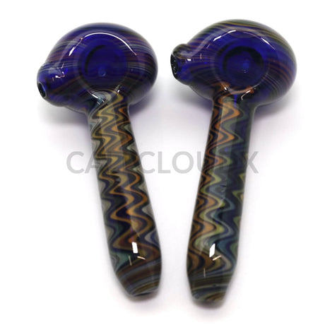5 Blue And Zig Zak Patterned Body Hand Pipe
