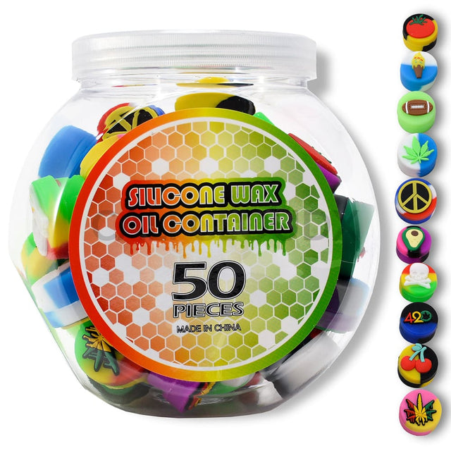 5 Ml Silicone Container With Design Lid- 50 Count