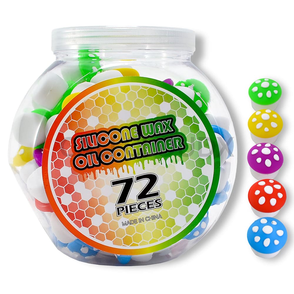 5 Ml Silicone Mushroom Container- 72 Count