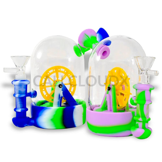 5 Silicone & Glass Water Wheel Waterpipe
