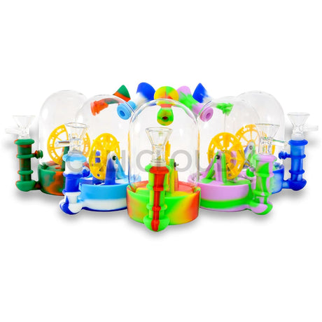 5 Silicone & Glass Water Wheel Waterpipe