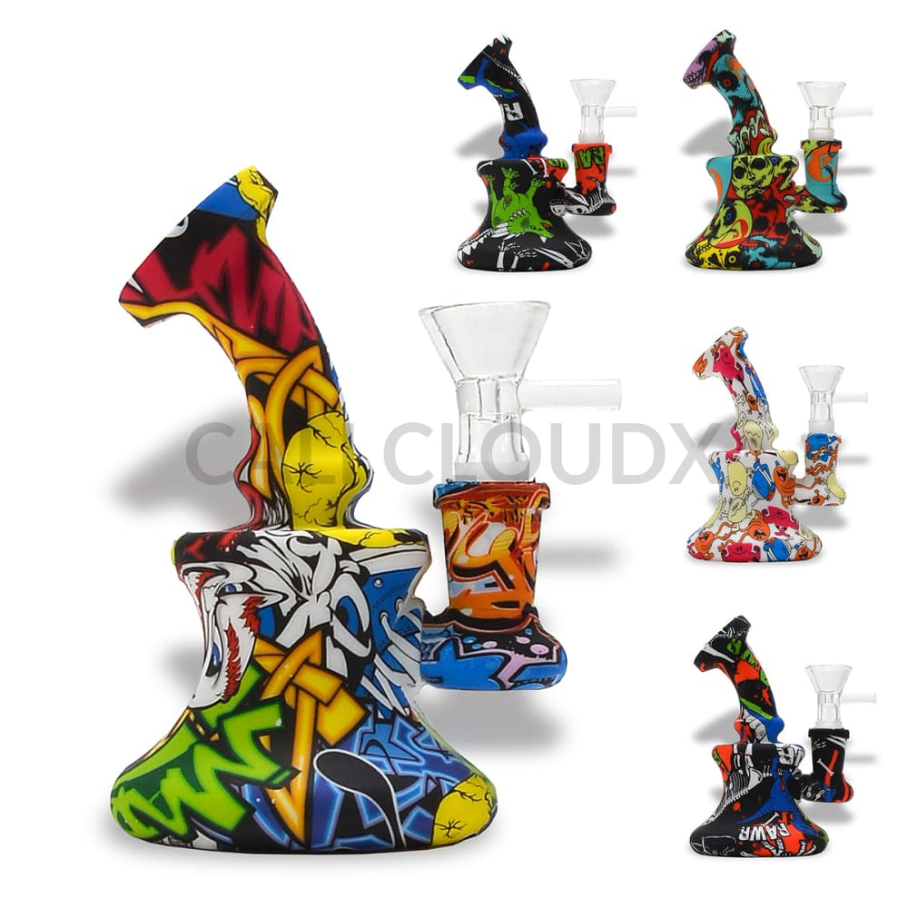 5 Silicone Printed Waterpipe Waterpipe
