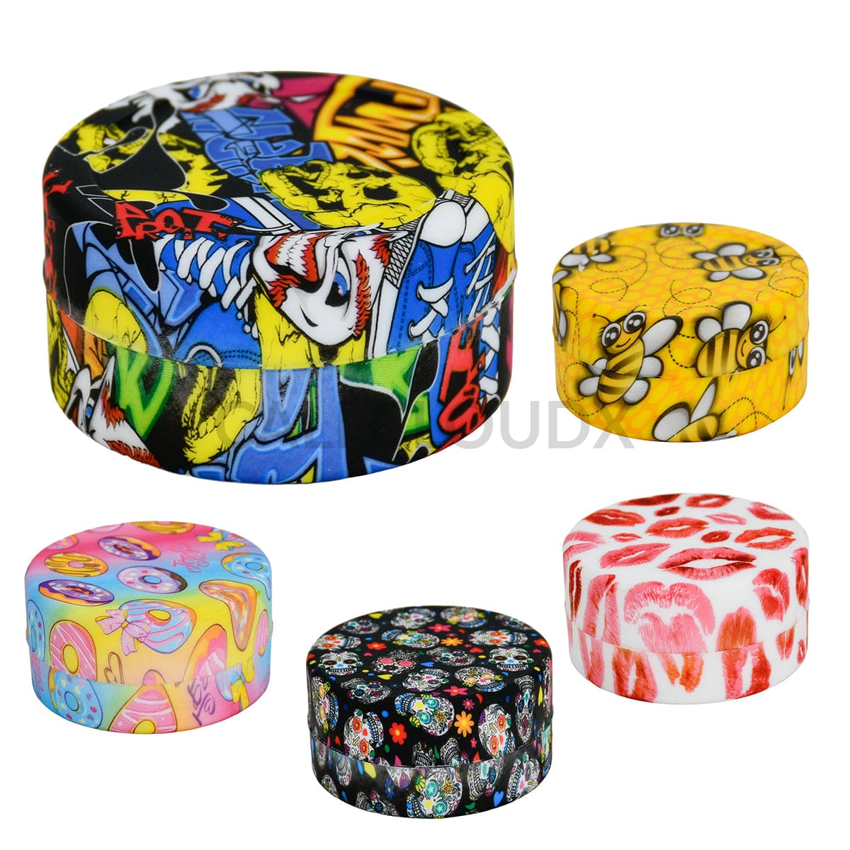50 ml Round Printed Silicone Container - 22 Count / 2.75 each)