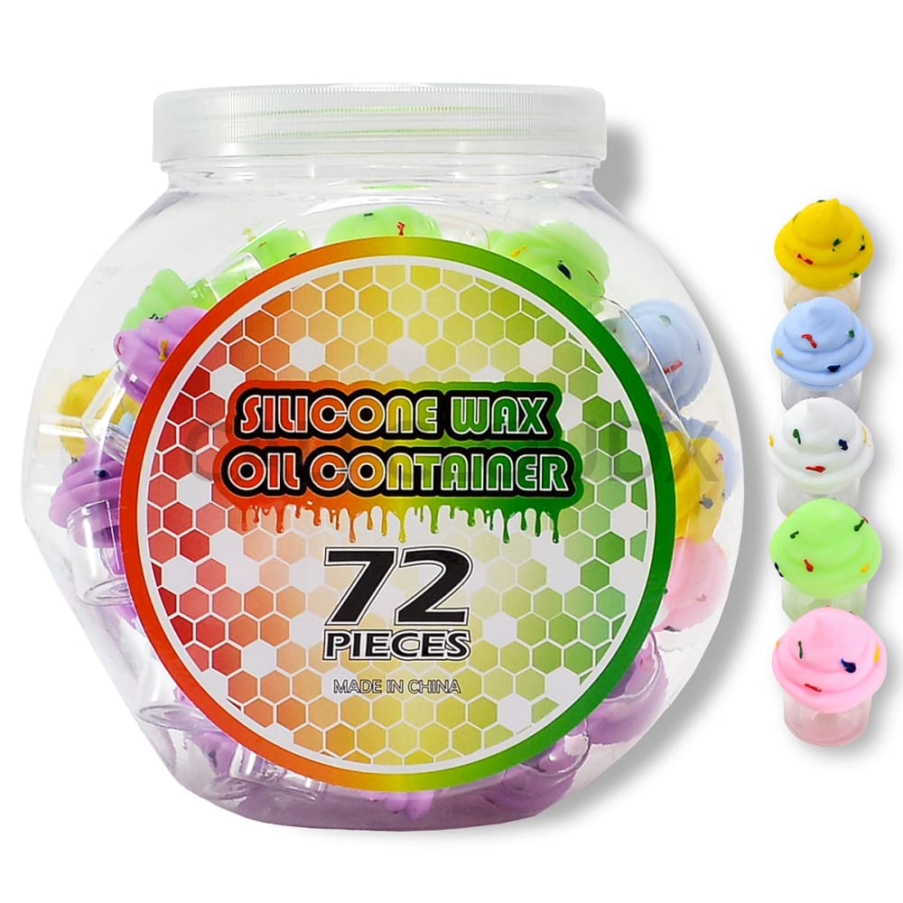 5Ml Glass Container W Silicone Ice Cream Lid- 72 Count