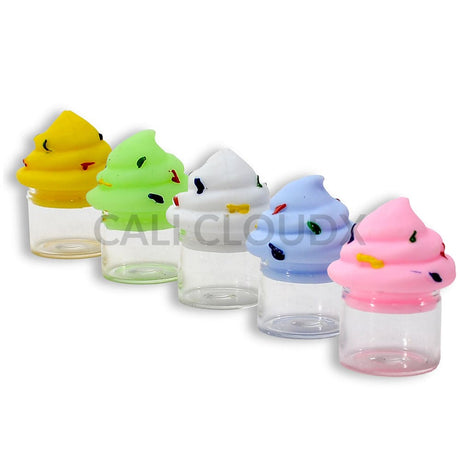 5Ml Glass Container W Silicone Ice Cream Lid- 72 Count