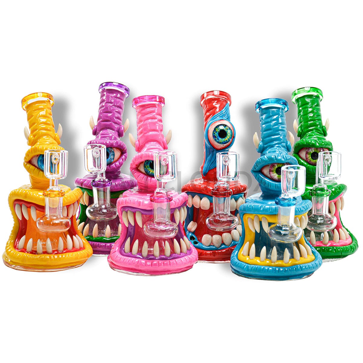 6 Hand Clay Art Minster Water Pipe- Mix Designs Glass Waterpipe