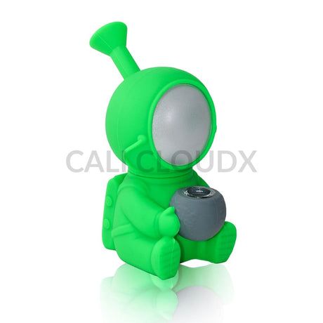 6 Silicone Spaceman Water Pipe Green