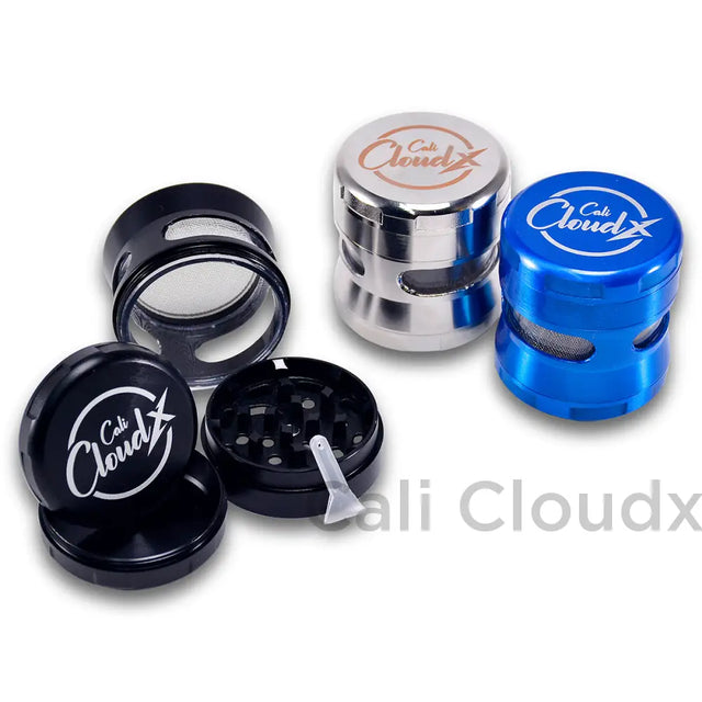 Cali Cloudx Small Grinder With Glass Window (2 Sizes) Assorted Colors / 50Mm