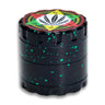 60Mm Round Fancy Heavy Grinder Black / Leaves