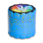 60Mm Round Fancy Heavy Grinder Blue / Leaves