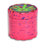 60Mm Round Fancy Heavy Grinder Pink / Leaves