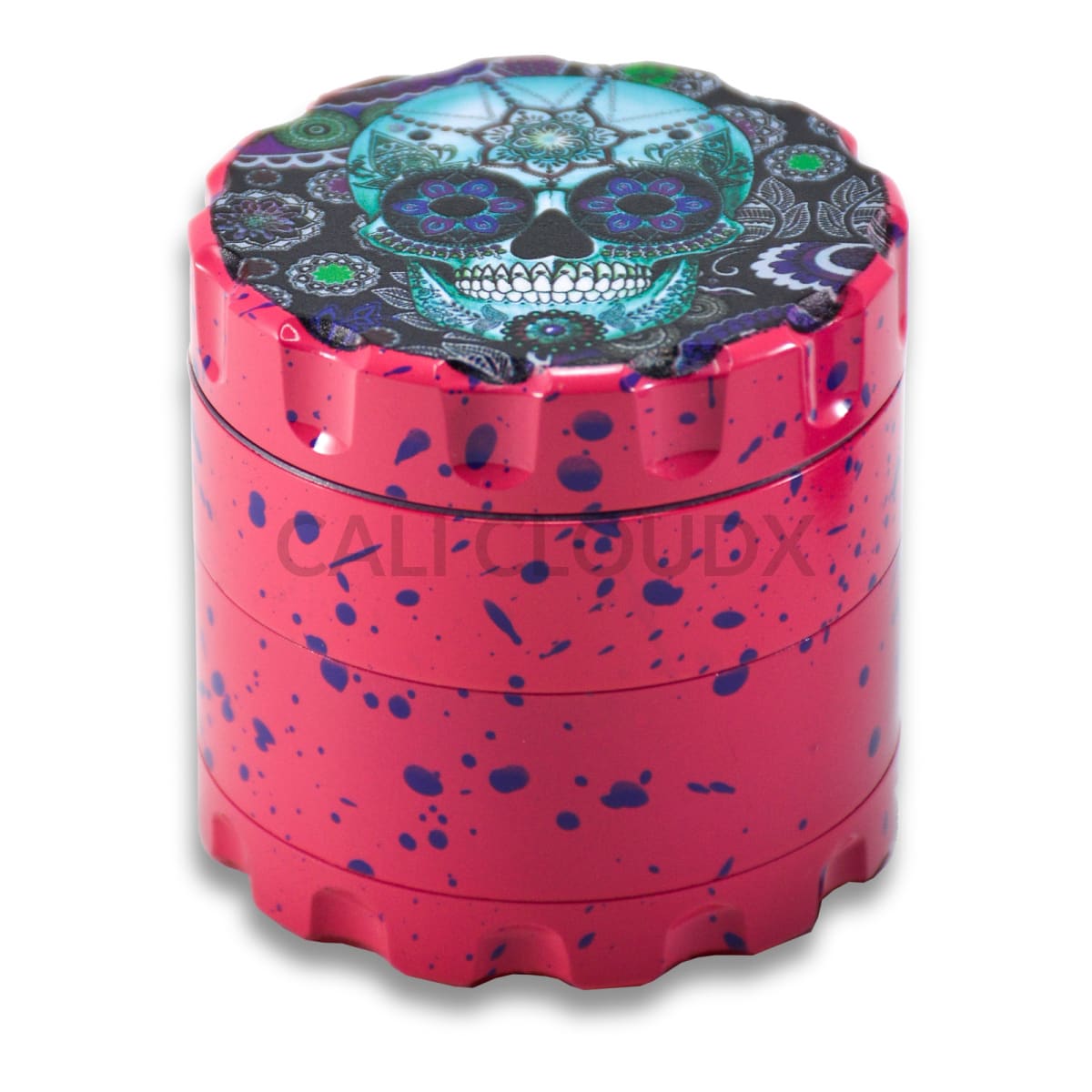 60Mm Round Fancy Heavy Grinder Pink / Skull