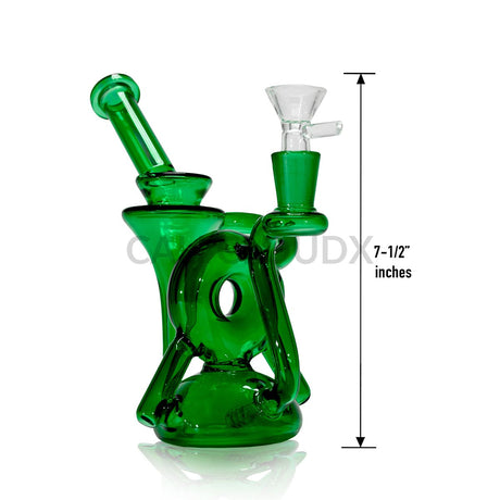 7.5’’ Recycler Water Pipe with Colored Glass Assorted Colors