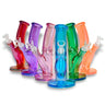 8’’ Bent Neck Water Pipe with Colored Glass Assorted Colors