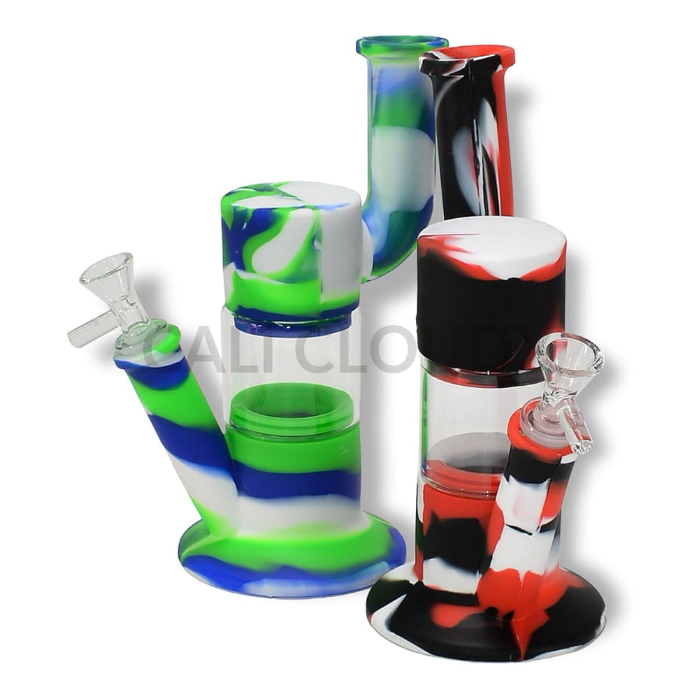 8 Designer Silicone Water Pipe With Glass