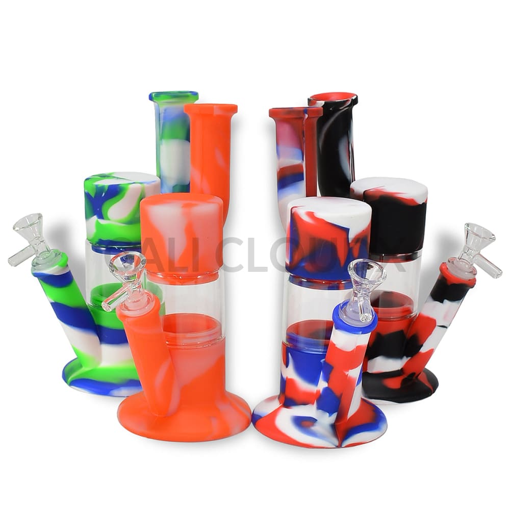 8 Designer Silicone Water Pipe With Glass