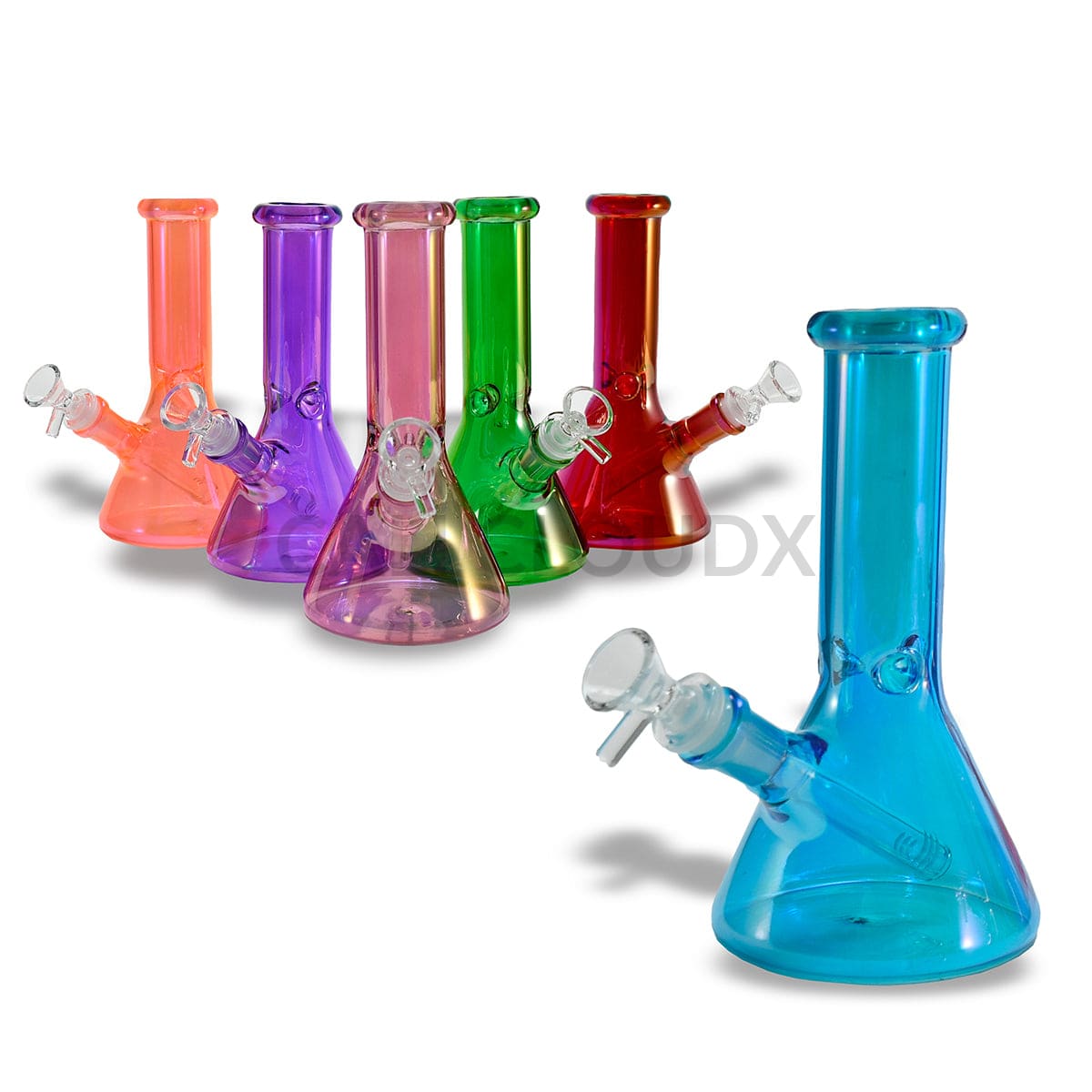 8 Inch Colored Beaker Glass Waterpipe Assorted Colors