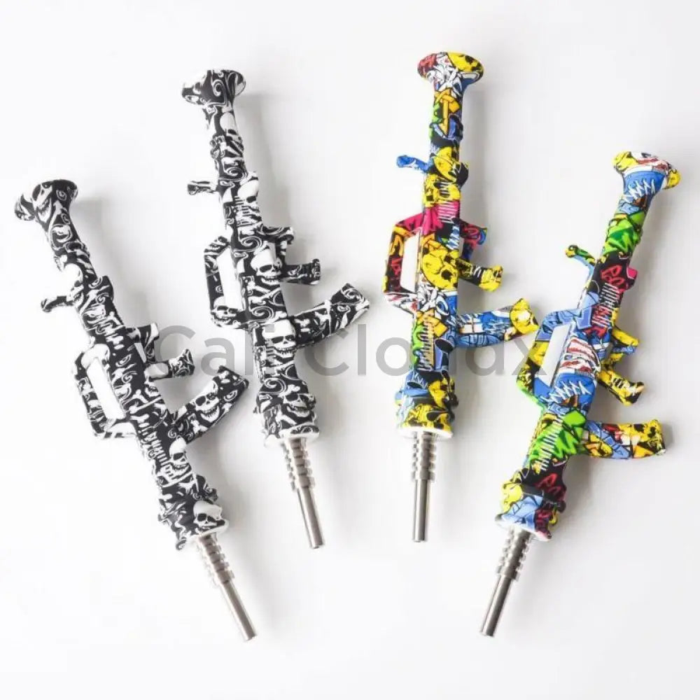 8″ Silicone AK-47 Nectar Collector-Printed - Cali Cloudx Inc