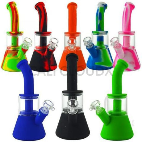 8 Silicone And Glass Water Pipe With Dome