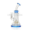 9’ Color Rings Curve Thick Water Pipe Blue Glass