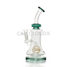 9’ Color Rings Curve Thick Water Pipe Green Glass