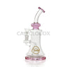 9’ Color Rings Curve Thick Water Pipe Pink Glass