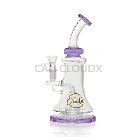 9’ Color Rings Curve Thick Water Pipe Purple Glass