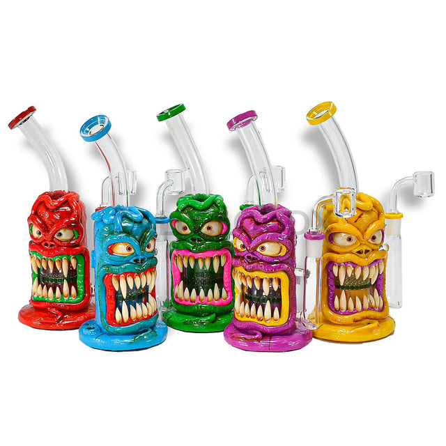 9 Hand Clay Art Monster Water Pipe- Mix Designs Glass Waterpipe