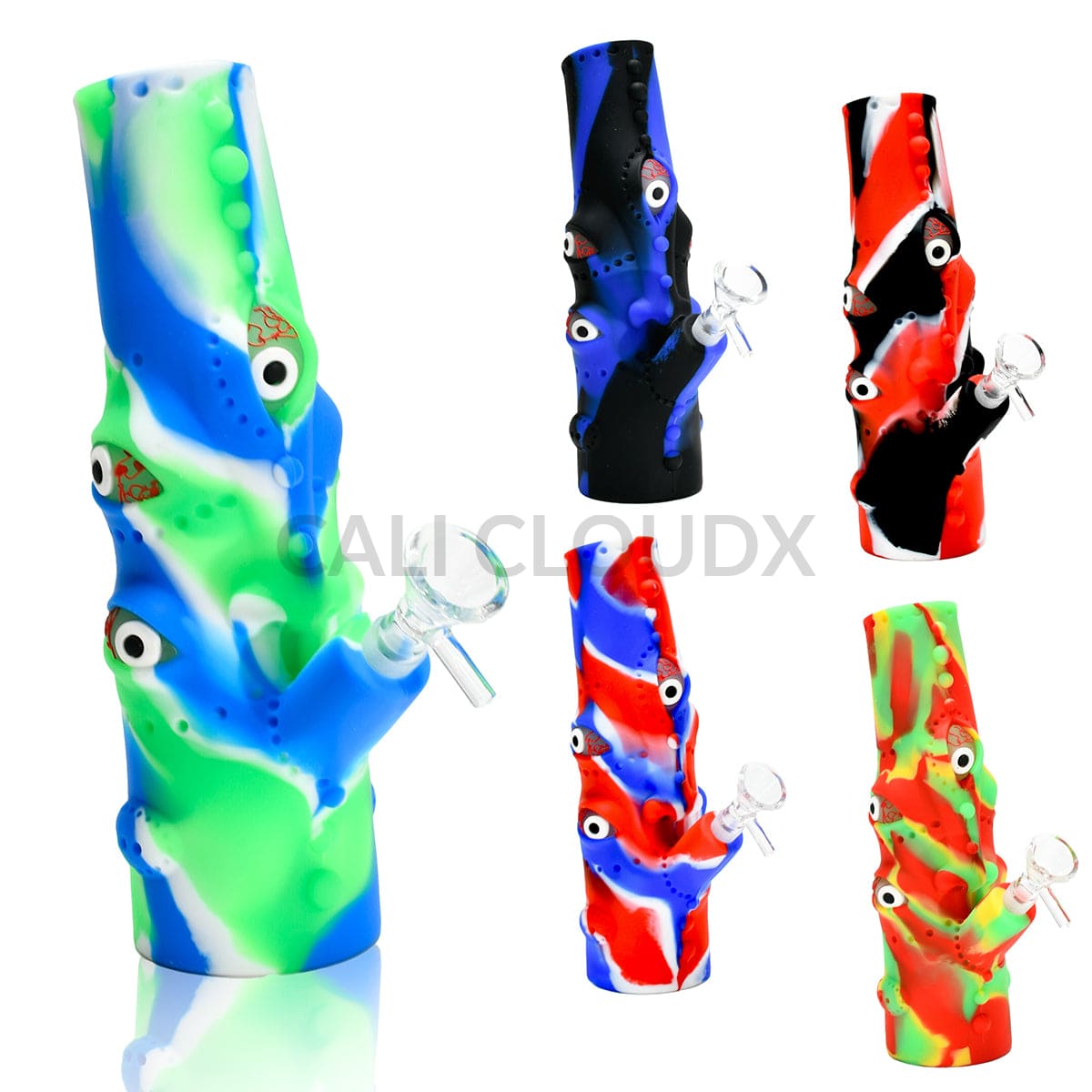 9’’ Silicone Alien Eye Waterpipe Assorted Colors