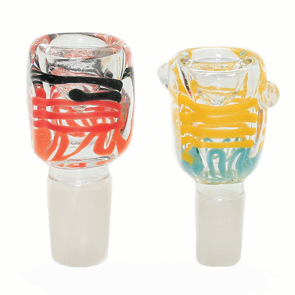 14mm Frit Cube Shaped Lining Color Art Bowls - 5 Count