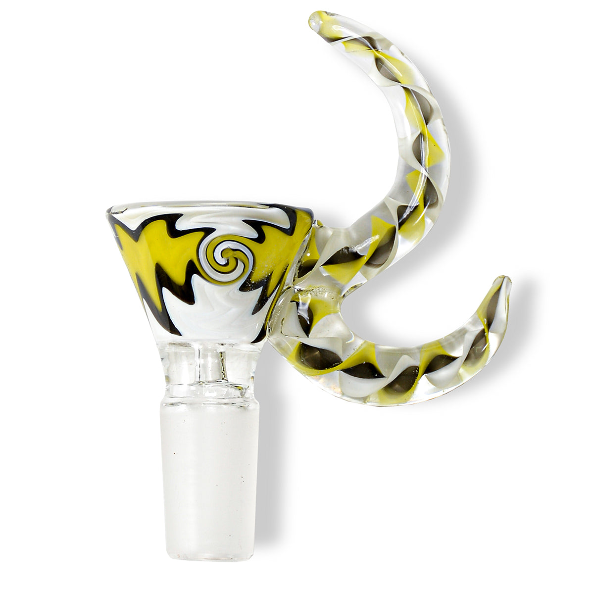 14mm Double Horn Swirl Colorful Glass Bowl