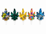 3.5 " Silicone Marijuana Leaf Shaped NC Straw- Printed