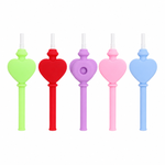6" Silicone  Love Shaped NC Straw
