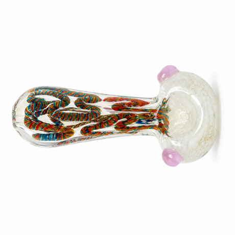 3" Frit Head Rope Design Glass Hand Pipe | Cali Cloudx