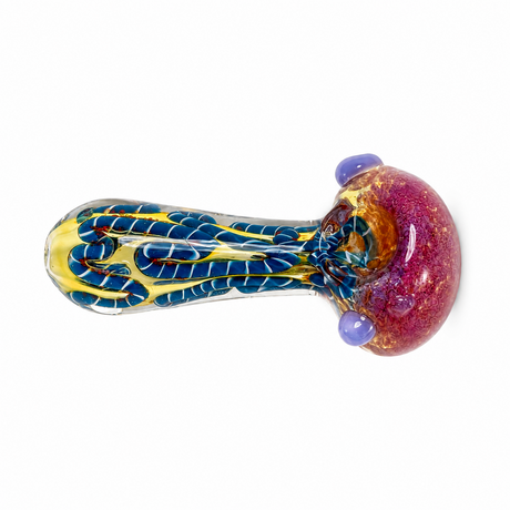 3" Frit Head Rope Design Glass Hand Pipe | Cali Cloudx