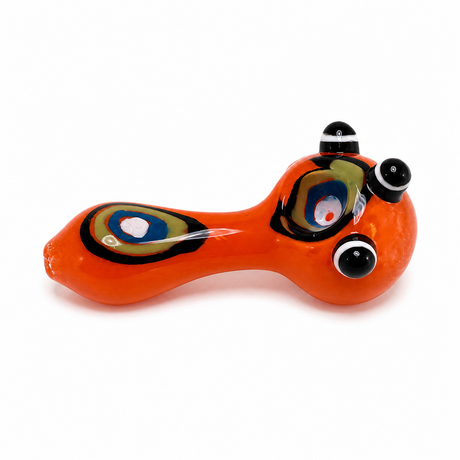 4" Full Color Eye Dot Design Glass Hand Pipe | Cali Cloudx