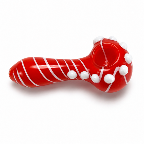 4" Spiral & Dotted Design Glass Hand Pipe | Cali Cloudx