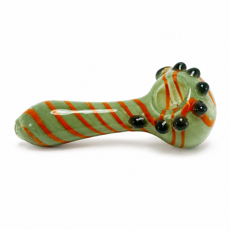 4" Spiral & Dotted Design Glass Hand Pipe | Cali Cloudx