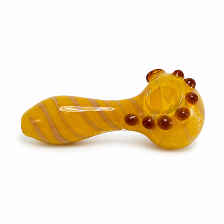 4" Spiral & Dotted Design Glass Hand Pipe | Cali Cloudx