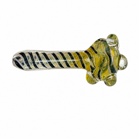 4" Spiral & Clear Nubs Glass Hand Pipe | Cali Cloudx