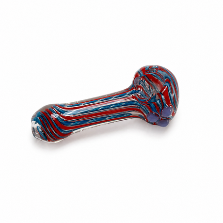 4" Stripe Design Glass Hand Pipe | Cali Cloudx