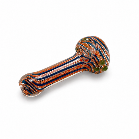 4" Stripe Design Glass Hand Pipe | Cali Cloudx