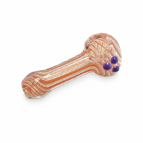 4" Stripe Design Glass Hand Pipe | Cali Cloudx