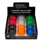 60mm Acrylic Hand Muller Tobacco Grinder - (12Pcs In A Display Box)