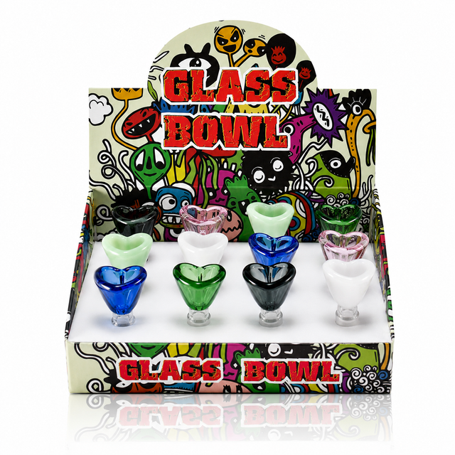 14mm Flower Design Glass Bowls (12 Pcs / $3 ea.)