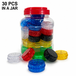 40mm Acrylic Hand Muller Tobacco Grinder - (30Pcs In A Jar)